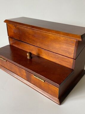 Vintage Men’s Wood Dresser or Desk Box, by The Bombay Company